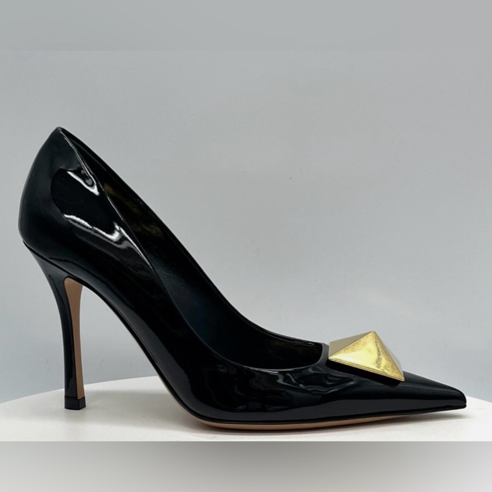 NEW Valentino Garavani One Stud Pointy-toe Patent Leather Pumps. 7.5 US/37.5 EU - Picture 8 of 13
